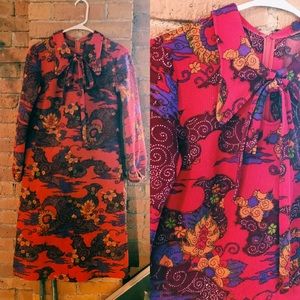 Icelandic Vintage 70s Paisley Floral Dress